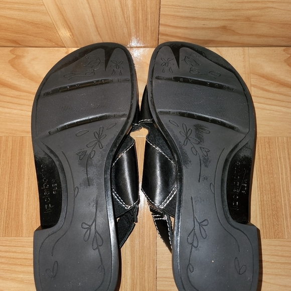 Liz Claiborne Flex Open Toe Black Leather Sandals Women's  Size 7.5 M - Picture 5 of 6